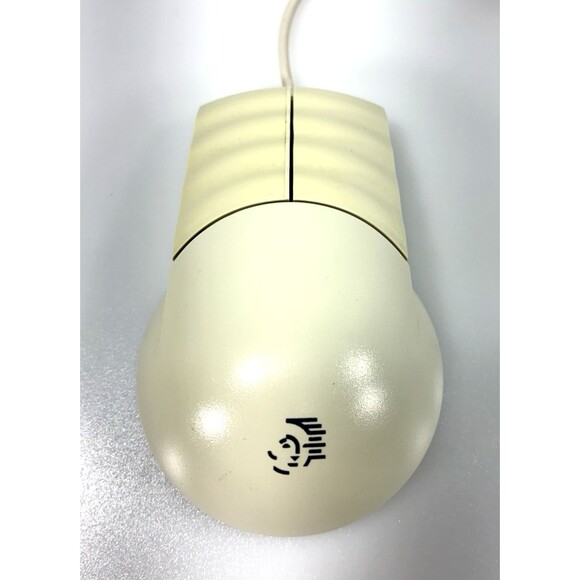 Vintage Packard Bell #MUSBJL Off-White Mechanical Ball Wired Mouse Tested - Picture 2 of 10